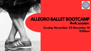 ALLEGRO BALLET BOOTCAMP 4wk session- Sunday @ 9:00am- November 23-December 14